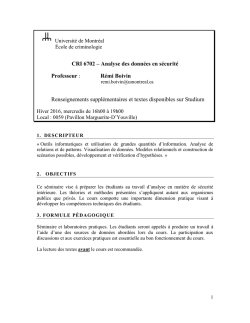 CRI 6702 - &Eacute;cole de criminologie