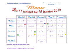 Plats Fromages Desserts Go&ucirc;ters - Caisse des &eacute;coles du VIIIe