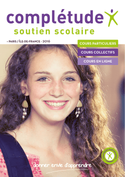 Brochure Compl&eacute;tude Paris/IdF 2016