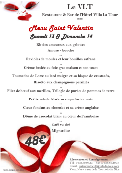 Menu Saint Valentin Le VLT