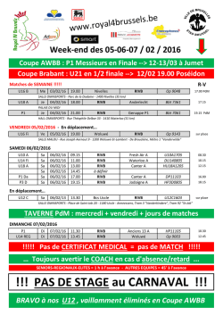 !!! PAS DE STAGE au CARNAVAL !!!