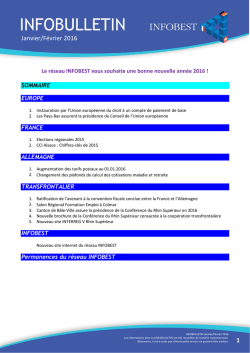 INFOBULLETIN janvier f&eacute;vrier 2016 Version F