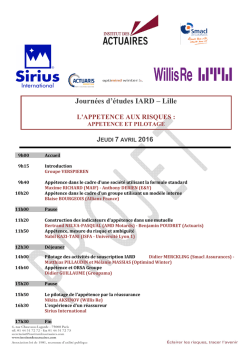 Téléchargez le programme - Institut des Actuaires