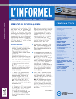 Février 2016 - Corporation des Maîtres Électriciens du Québec