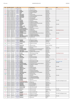 CRE Lorraine CALENDRIER MOSELLE 2016 25/02/2016 Disc