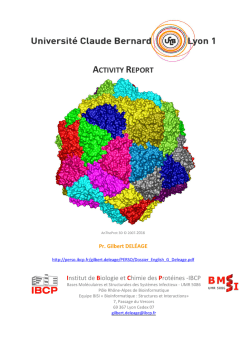 CV (pdf 3Mo) - Institut de Biologie et Chimie des Prot&eacute;ines