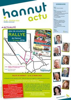 Edition du mois de F&eacute;vrier 2016 du Journal HannutActu