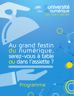 Programme - L`Universit&eacute; du num&eacute;rique