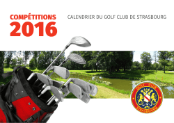 l`édition 2016 - Golf club de Strasbourg