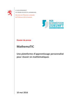 Dossier de presse - Minist&egrave;re de l`Education nationale, de l`Enfance