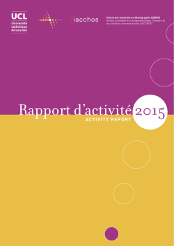 Rapport d`activité 2015 du Centre de recherche en démographie