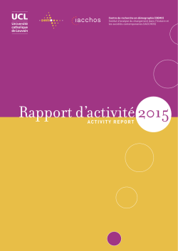 Rapport d`activit&eacute; 2015 du Centre de recherche en d&eacute;mographie