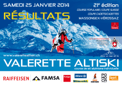 Liste des r&eacute;sultats Valerette Altiski 2014