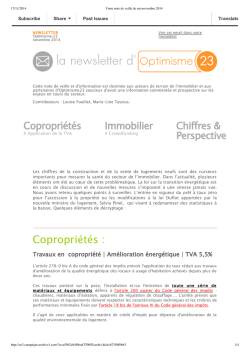 Votre note de veille de mi-novembre 2014