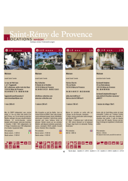 Locations de vacances Mas, Maisons, Villas Saint R&eacute;my de