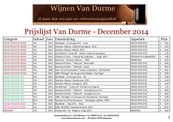 Prijslijst Van Durme - December 2014