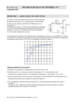 DEVOIR SURVEILLE DE PHYSIQUE N°1