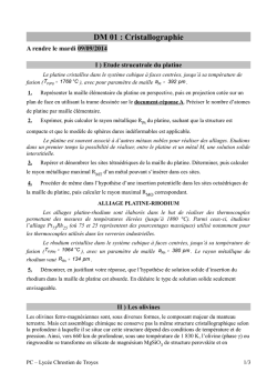 Cristallographie - Chimie en PC et PCSI au lycée Chrestien de Troyes