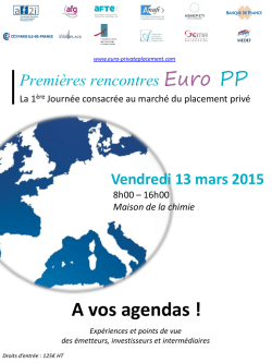 La 1&egrave;re Journ&eacute;e consacr&eacute;e au march&eacute; du placement priv&eacute;
