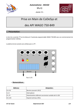 Prise en Main de CoDeSys et des API WAGO 750-849