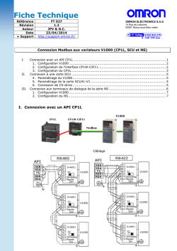 Connexion Modbus aux variateurs V1000 (CP1L - Support
