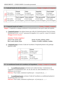 MEMO BREVET - CONJUGAISON - Les Trois Moulins en ligne