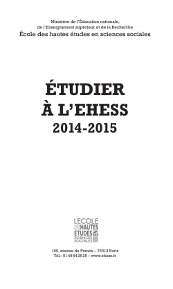 Livret &eacute;tudiant 2014-2015