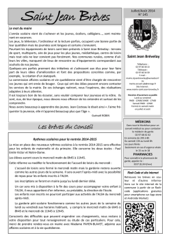 Br&egrave;ves Juillet-Ao&ucirc;t 2014 - Mairie de Saint Jean Br&eacute;velay