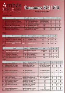 4 et 5 octobre 2014 Cerfificat RCI RCI 1 RCI 3 RCI 2