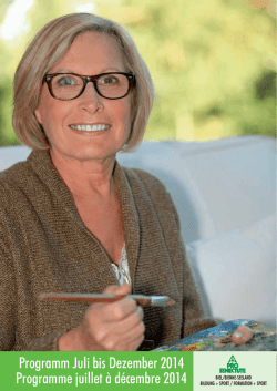 Programm Juli bis Dezember 2014 Programme juillet &agrave; d&eacute;cembre