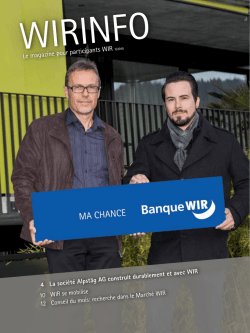 Le magazine pour participants WIR
