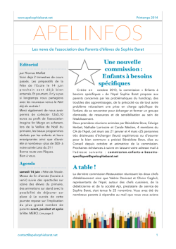 Apel infos mars 2014 - apel groupe scolaire sophie barat