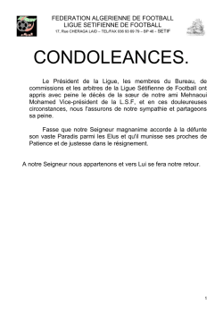 proces verbal n&deg;06-2015 - Ligue S&eacute;tifienne de Football
