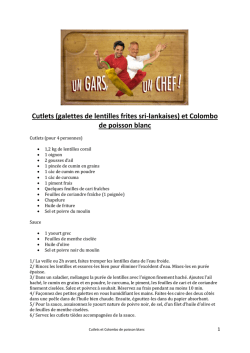 Cutlets (galettes de lentilles frites sri-lankaises) et Colombo de