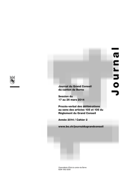Journal du Grand Conseil du canton Berne - Grosser Rat