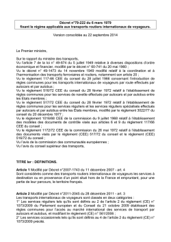 D&eacute;cret Transport routier international de voyageurs