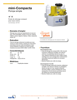 Poste de relevage mini-Compacta - Extrait du CTD 2014