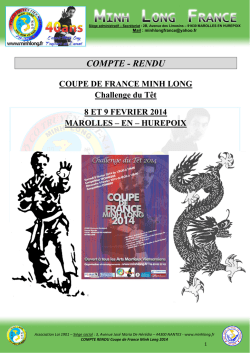 COMPTE RENDU Coupe de France MINH LONG 2014