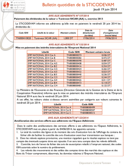 Bulletin quotidien de la STICODEVAM
