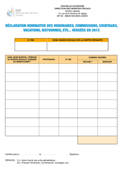d&eacute;claration nominative des honoraires, commissions, courtages