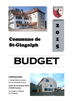 Budget 2015-Comptes et indicateurs financiers