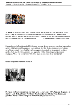 De Justine à Voahangy, en passant par les deux Thérèse