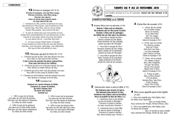 chants du 9 au 23 novembre 2014 - Marne-Aube-Patrimoine.