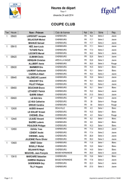 Horaire des d&eacute;parts - Golf de Cherbourg