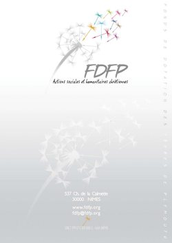 plaquette FDFP - Fonds de dotation des Fr&egrave;res de Plymouth