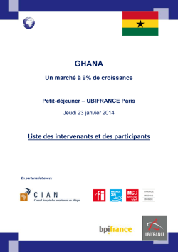 Liste des intervenants et des participants