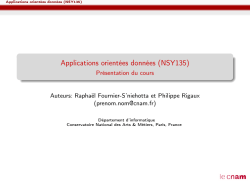 Introduction au cours - Applications orient&eacute;es donn&eacute;es