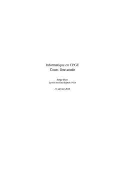 Informatique en CPGE Cours 1&egrave;re ann&eacute;e