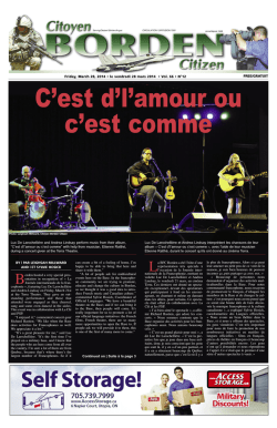 Friday, March 28, 2014 &bull; le vendredi 28 mars 2014 &bull; Vol. 66 &bull; N&deg;12 BY