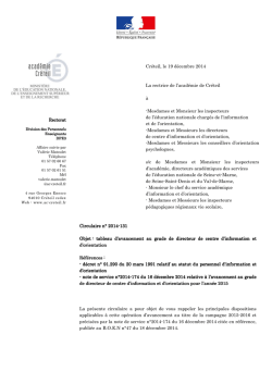 Circulaire rectorale n&deg;2014-131